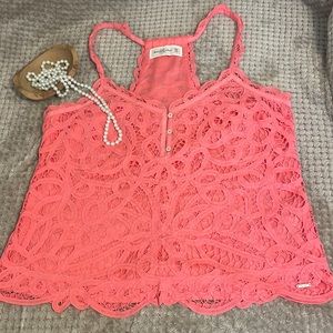 Abercrombie Lacy Pink Crop Top